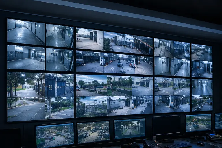 CCTV monitoring wall